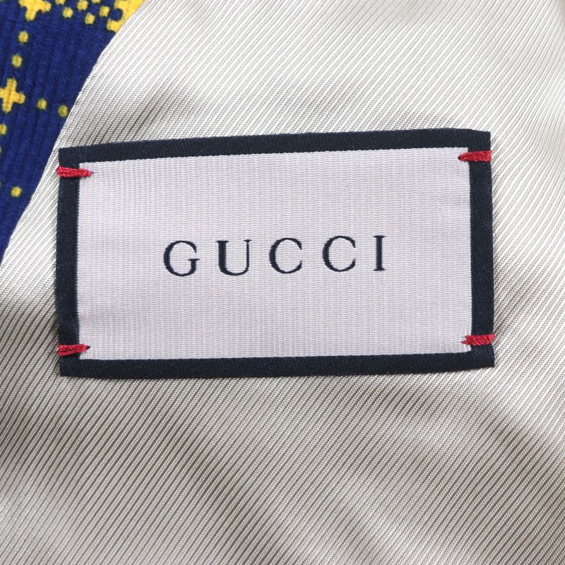 Unused Gucci 23SS 714971 Double-breasted Checked Cotton-corduroy Blazer