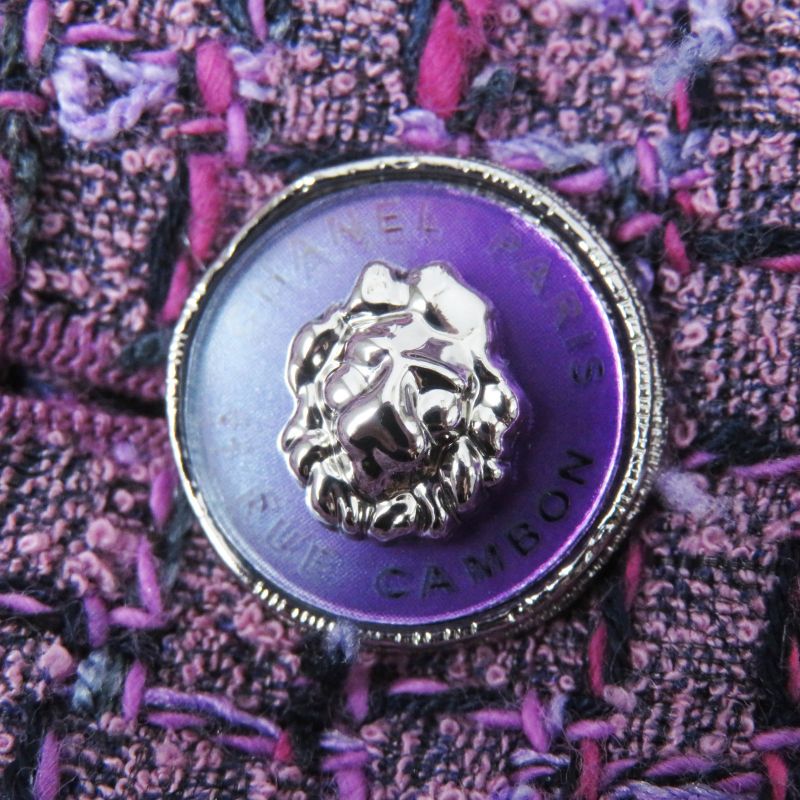 CHANEL 22P P72383 Tweed Jacket Purple 36 With Hanger And Garment Made In France