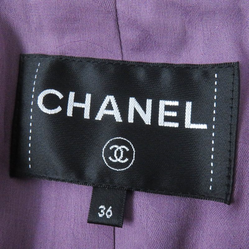 CHANEL 22P P72383 Tweed Jacket Purple 36 With Hanger And Garment Made In France