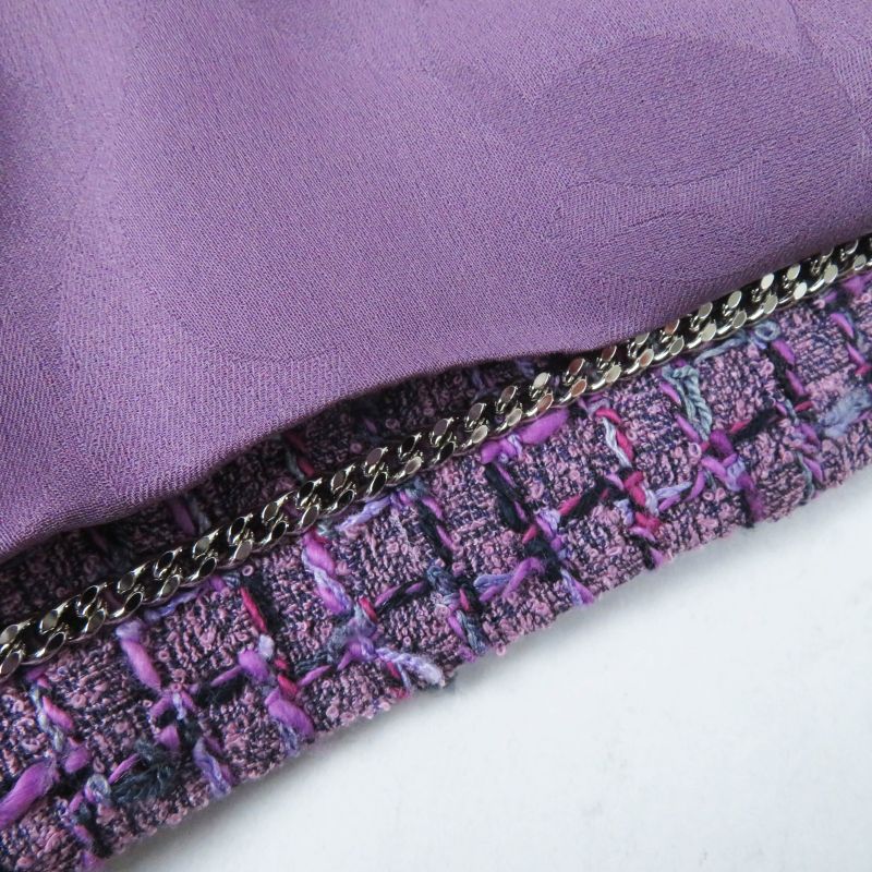CHANEL 22P P72383 Tweed Jacket Purple 36 With Hanger And Garment Made In France