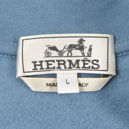 Hermes 24SS Run H 100% Cotton Sideline H Logo Zip Hoodie Blue L Made In Italy