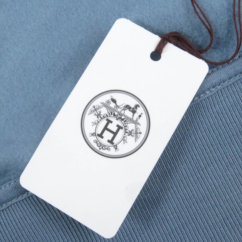 Hermes 24SS Run H 100% Cotton Sideline H Logo Zip Hoodie Blue L Made In Italy