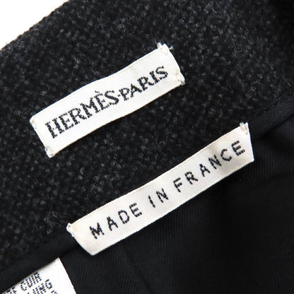 Hermes Wool Cashmere Margiela Period Back Zip Tight Skirt Dark Gray 36 Made In