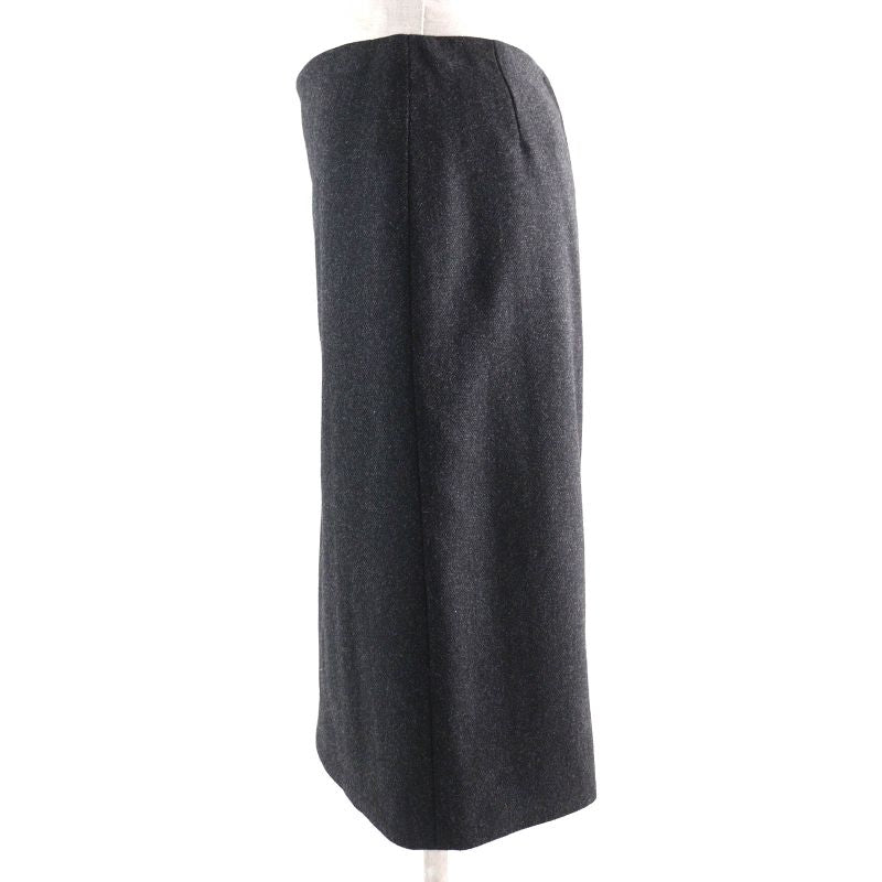 Hermes Wool Cashmere Margiela Period Back Zip Tight Skirt Dark Gray 36 Made In