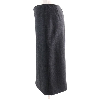 Hermes Wool Cashmere Margiela Period Back Zip Tight Skirt Dark Gray 36 Made In