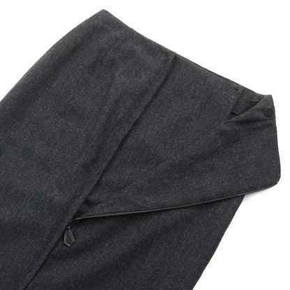 Hermes Wool Cashmere Margiela Period Back Zip Tight Skirt Dark Gray 36 Made In