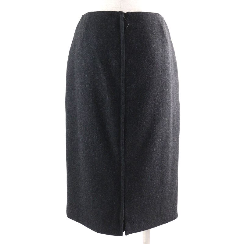 Hermes Wool Cashmere Margiela Period Back Zip Tight Skirt Dark Gray 36 Made In