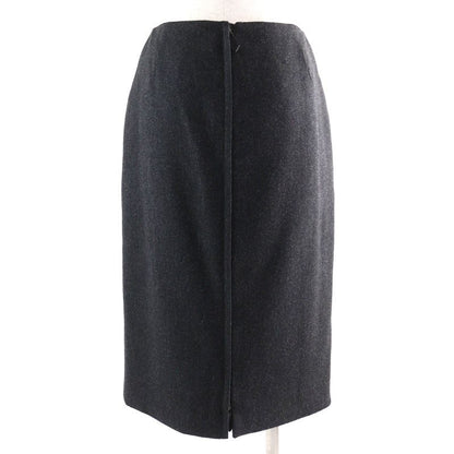 Hermes Wool Cashmere Margiela Period Back Zip Tight Skirt Dark Gray 36 Made In