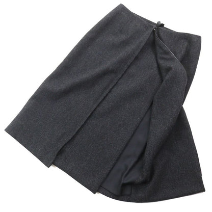 Hermes Wool Cashmere Margiela Period Back Zip Tight Skirt Dark Gray 36 Made In