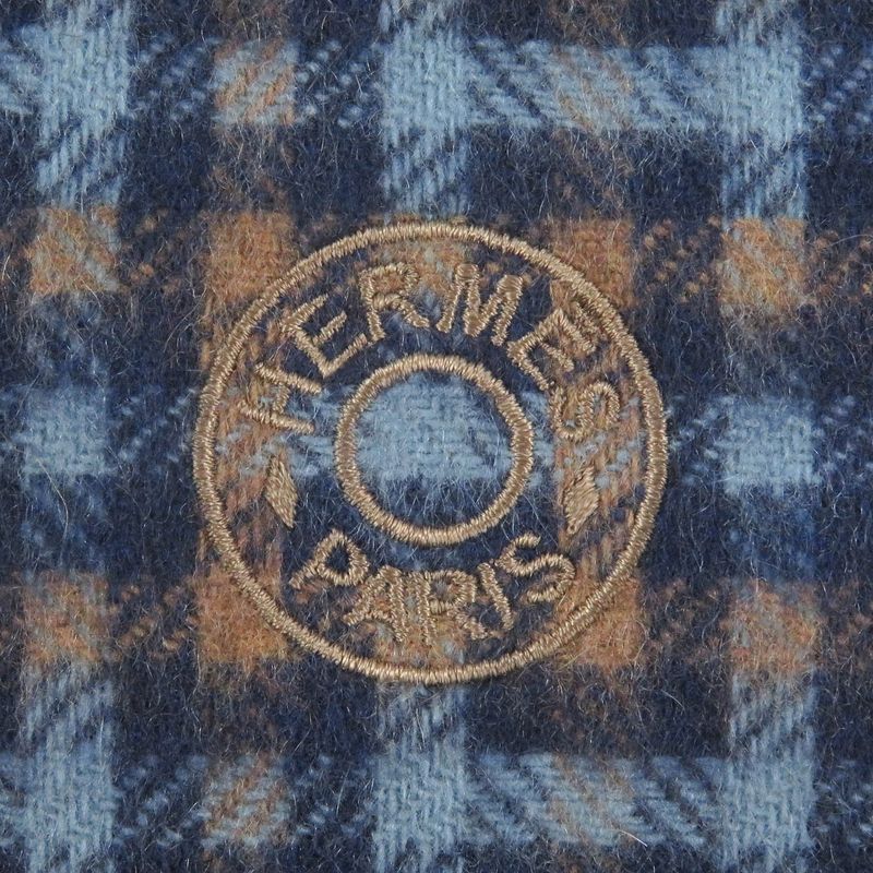 Hermes 22AW H Ecosse Lectverso 100% Cashmere H Logo All Over Serie Embroidery