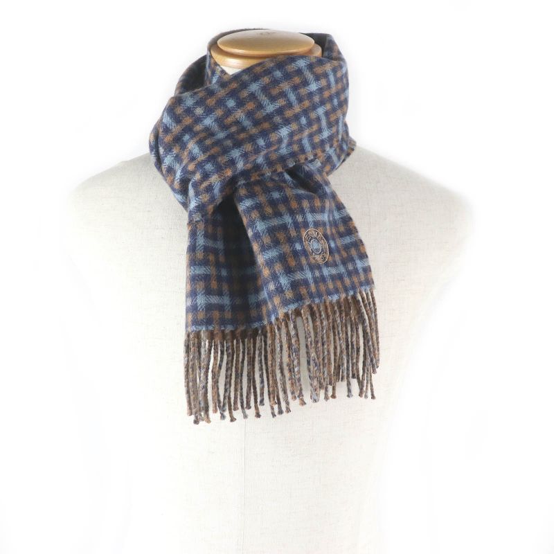 Hermes 22AW H Ecosse Lectverso 100% Cashmere H Logo All Over Serie Embroidery