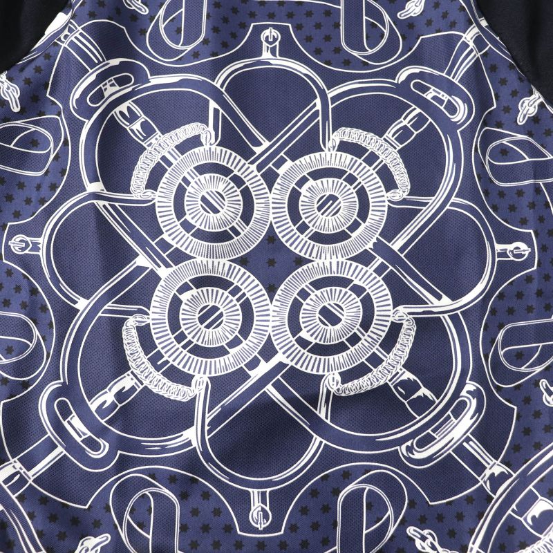 Hermes Eperon D'or Tellier Golden Spur 100% Silk Twill Raine Crew Neck Long