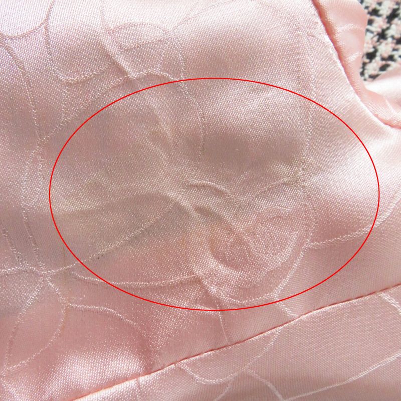 CHANEL P19033 02P Tweed Jacket With Logo Button Corsage Pink Black White 42