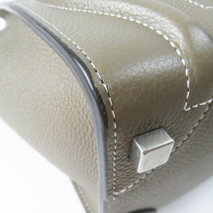 Celine 18979 Luggage Micro Shopper Drummed Calfskin Handbag With Sri Storage