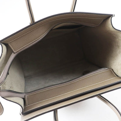 Celine 18979 Luggage Micro Shopper Drummed Calfskin Handbag With Sri Storage