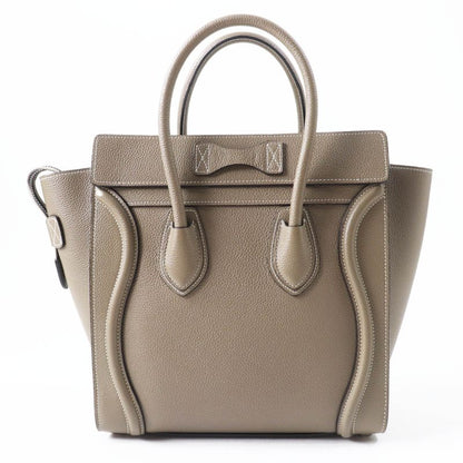 Celine 18979 Luggage Micro Shopper Drummed Calfskin Handbag With Sri Storage