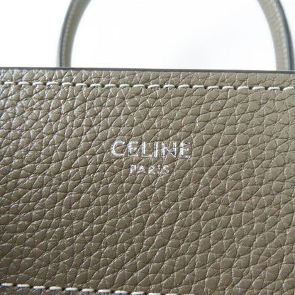 Celine 18979 Luggage Micro Shopper Drummed Calfskin Handbag With Sri Storage