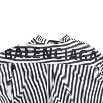 Balenciaga 520497 New Swing 100% Cotton Big Silhouette Striped Shirt With Back