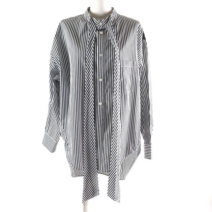 Balenciaga 520497 New Swing 100% Cotton Big Silhouette Striped Shirt With Back