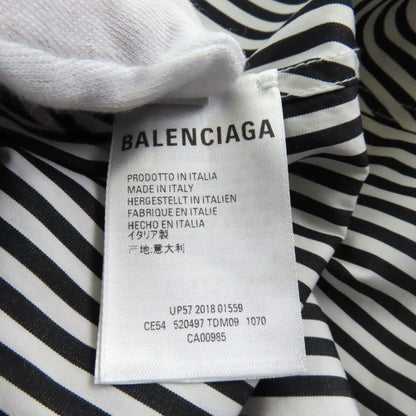 Balenciaga 520497 New Swing 100% Cotton Big Silhouette Striped Shirt With Back