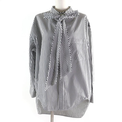 Balenciaga 520497 New Swing 100% Cotton Big Silhouette Striped Shirt With Back
