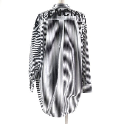 Balenciaga 520497 New Swing 100% Cotton Big Silhouette Striped Shirt With Back