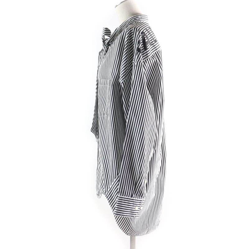 Balenciaga 520497 New Swing 100% Cotton Big Silhouette Striped Shirt With Back