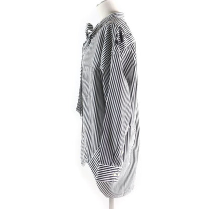 Balenciaga 520497 New Swing 100% Cotton Big Silhouette Striped Shirt With Back