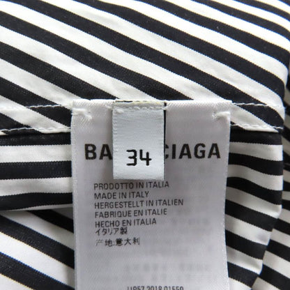 Balenciaga 520497 New Swing 100% Cotton Big Silhouette Striped Shirt With Back