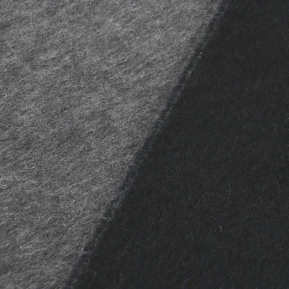 Hermes 100% Cashmere Logo Embroidery Fringed Reversible Scarf Black Gray Made