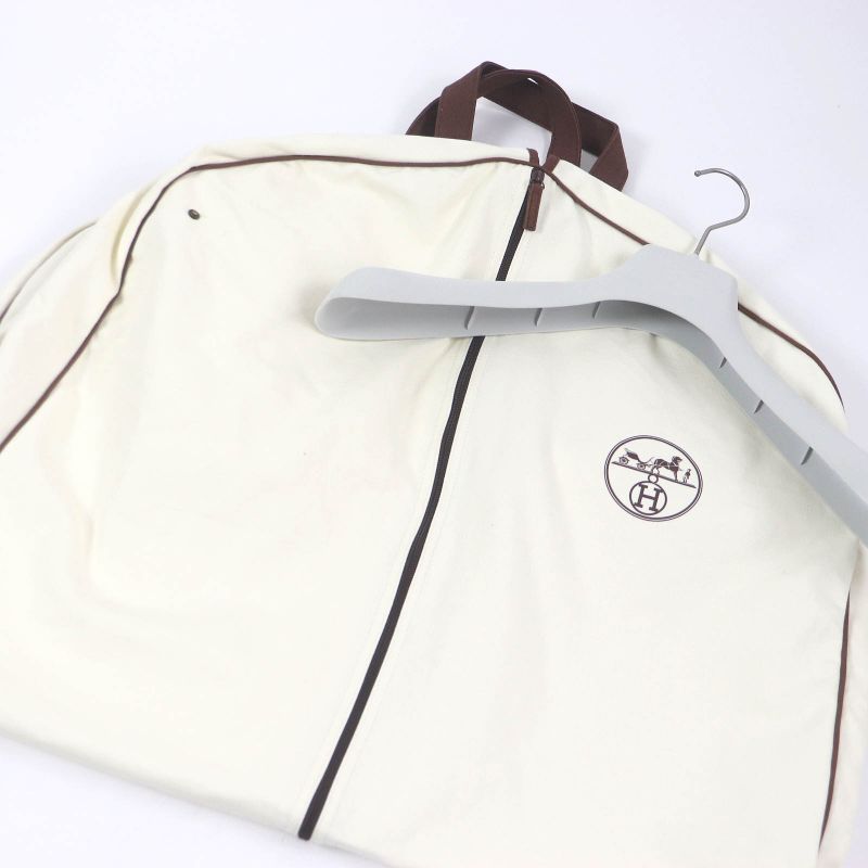 Hermes H Motif Logo Zip Cotton Quilted Jacket Blouson Charcoal Blue 46 With