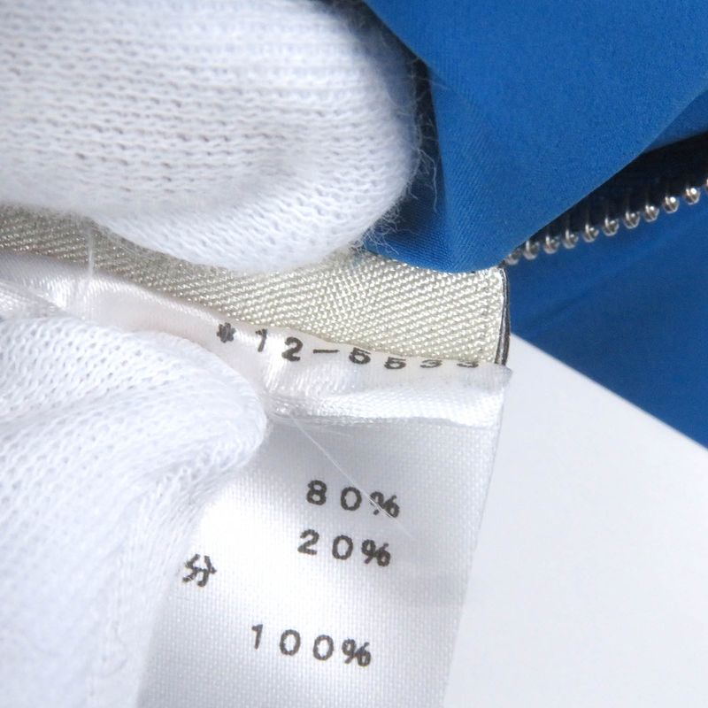 Hermes H Motif Logo Zip Cotton Quilted Jacket Blouson Charcoal Blue 46 With