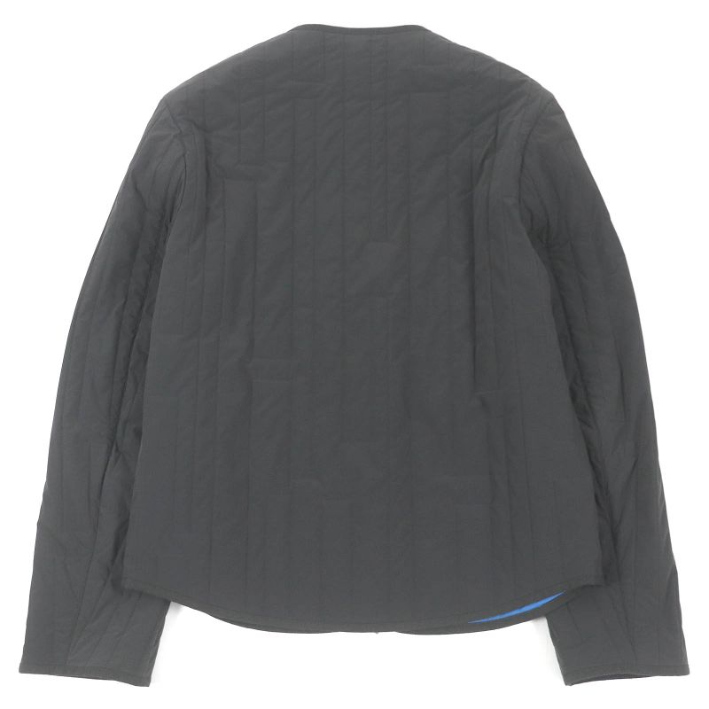 Hermes H Motif Logo Zip Cotton Quilted Jacket Blouson Charcoal Blue 46 With