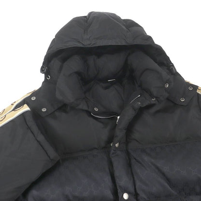 Gucci 603569 GG Logo Sideline Hooded Bench Coat Black 50 Genuine