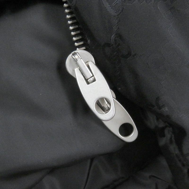 Gucci 603569 GG Logo Sideline Hooded Bench Coat Black 50 Genuine