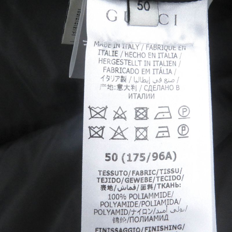 Gucci 603569 GG Logo Sideline Hooded Bench Coat Black 50 Genuine