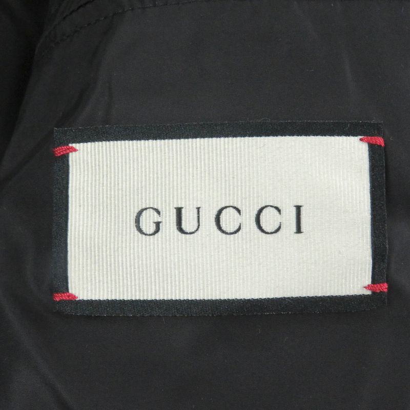 Gucci 603569 GG Logo Sideline Hooded Bench Coat Black 50 Genuine