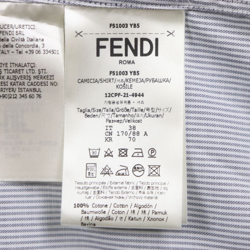  Fendi 2021 Fs1003 100% Cotton FF Logo Embroidery Long Sleeve Long Sleeve