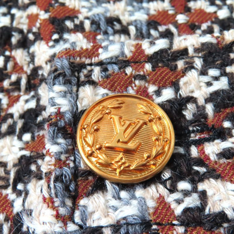 Louis Vuitton 22AW Mohair Blend With Logo Buttons Monogram Short Sleeves Tweed