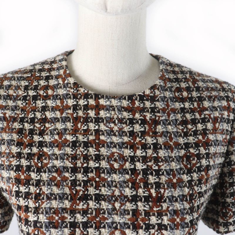Louis Vuitton 22AW Mohair Blend With Logo Buttons Monogram Short Sleeves Tweed