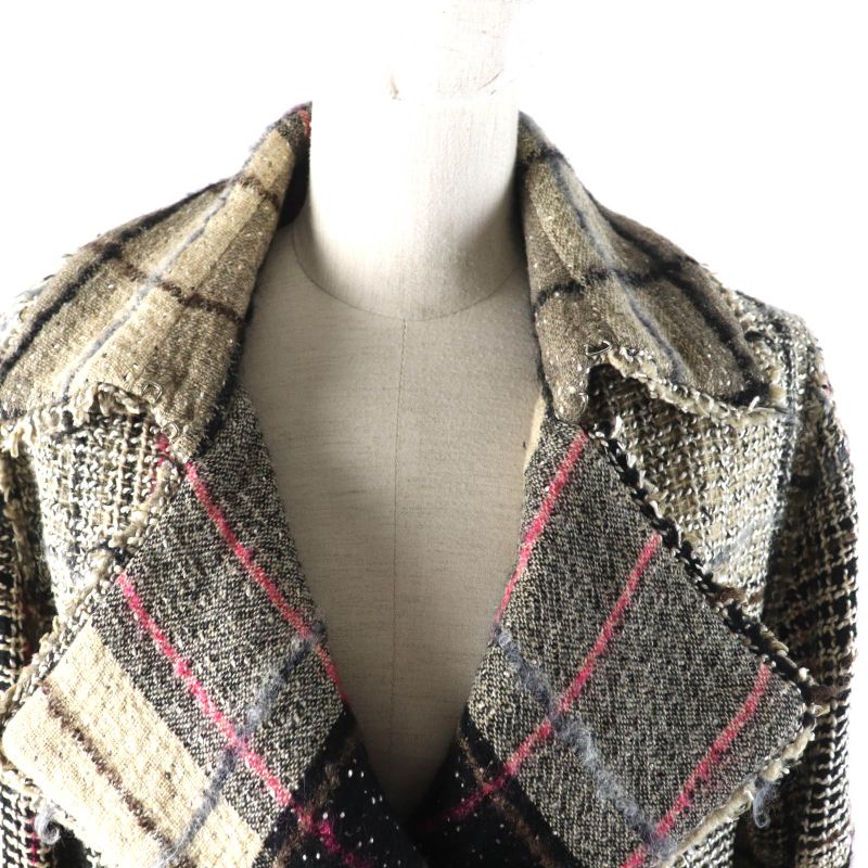 CHANEL 05A P26855 Checked Tweed Double Breasted Jacket With Coco Mark Buttons