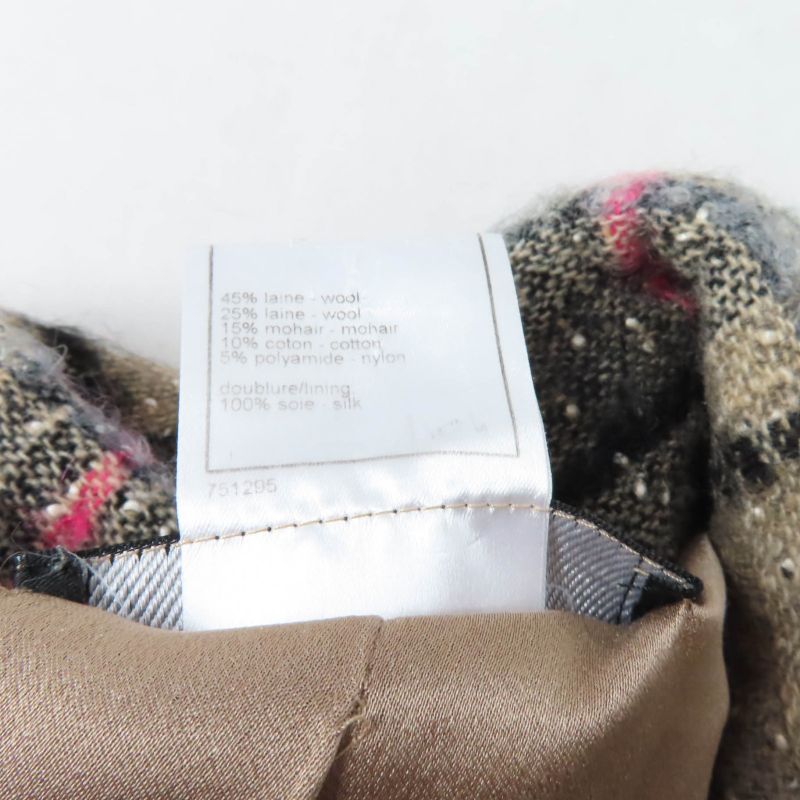 CHANEL 05A P26855 Checked Tweed Double Breasted Jacket With Coco Mark Buttons