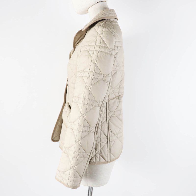 Christian DIOR 157v38a2827 BEE Embroidered Cannage Quilted Jacket Light Beige