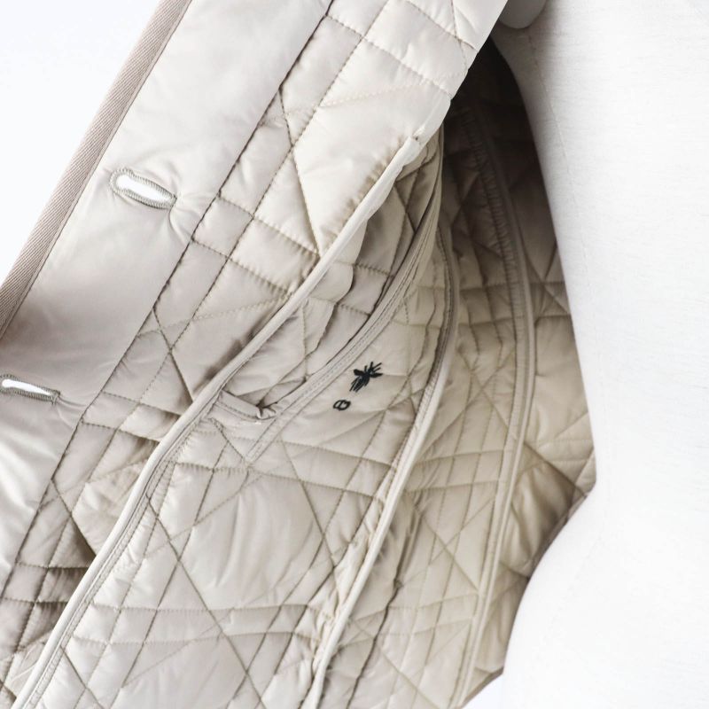 Christian DIOR 157v38a2827 BEE Embroidered Cannage Quilted Jacket Light Beige