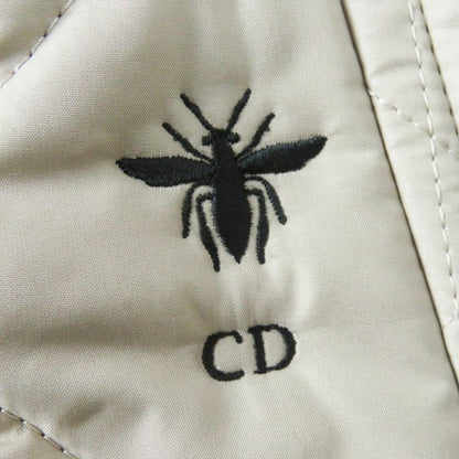 Christian DIOR 157v38a2827 BEE Embroidered Cannage Quilted Jacket Light Beige