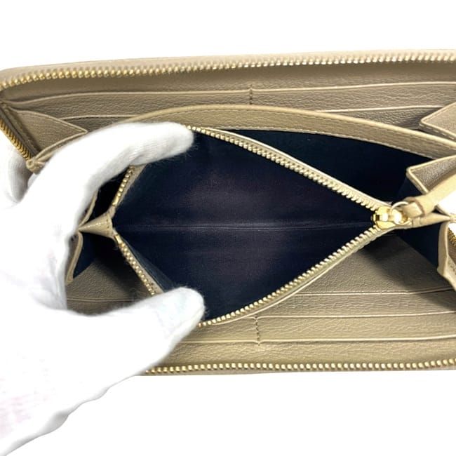 Balenciaga Round Zipper Long Wallet Beige Classic 390187