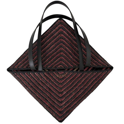 Loewe Tote Bag Folded Tote Medium Black Bordeaux Pink