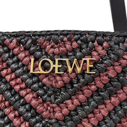 Loewe Tote Bag Folded Tote Medium Black Bordeaux Pink