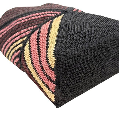 Loewe Tote Bag Folded Tote Medium Black Bordeaux Pink