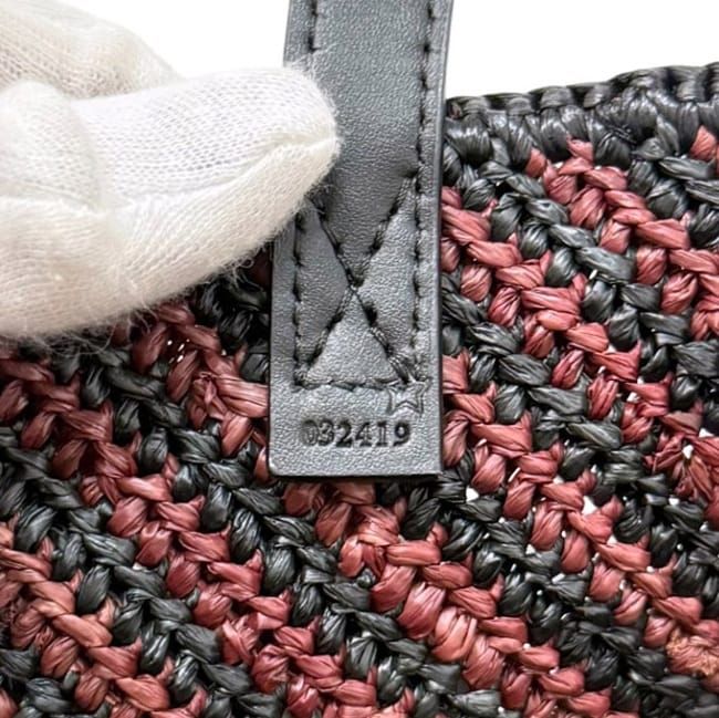 Loewe Tote Bag Folded Tote Medium Black Bordeaux Pink